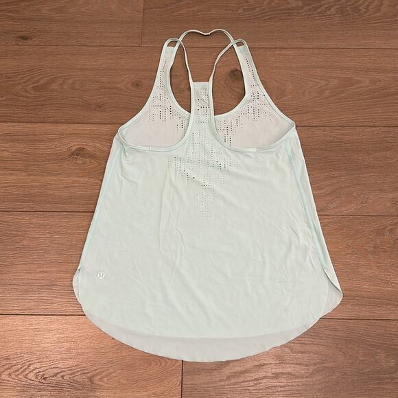LULULEMON Aquamarine Blue Water Bound Singlet Active Run Strappy Tank Top Size 2 - Picture 3 of 11